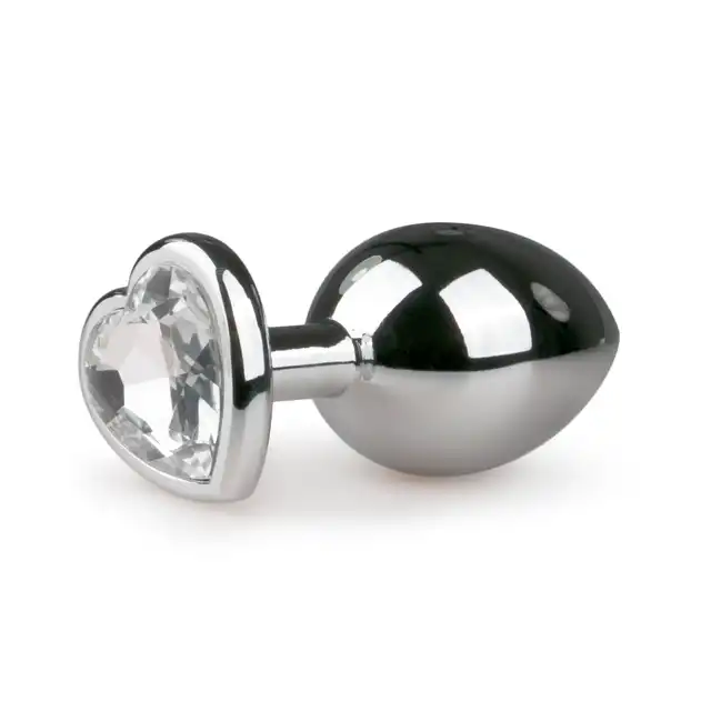 Easy Toys - Metal Butt Plug. Wtyczka analna z kryształkiem w kształcie serca. 
