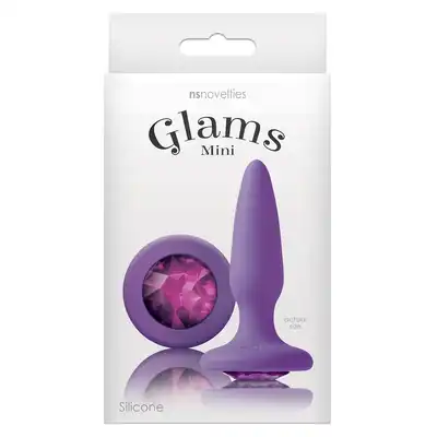NS Novelties - Glams Mini Purple - uroczy, fioletowy korek analny z pięknym kryształem 