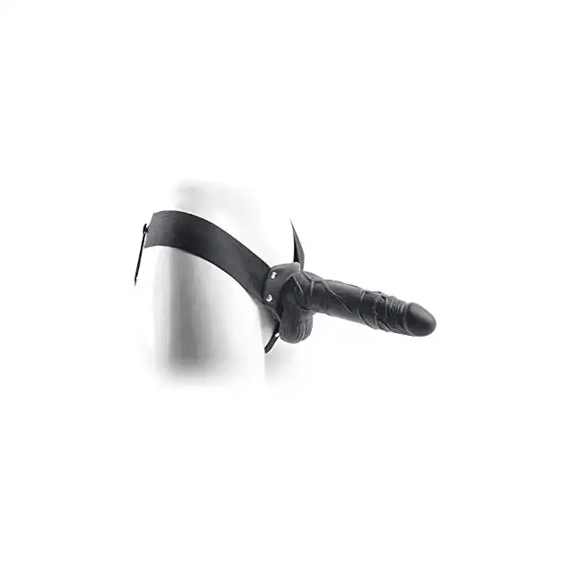 Real Rapture - Strap-on Natural Living. Czarny strap-on z wibracjami. 