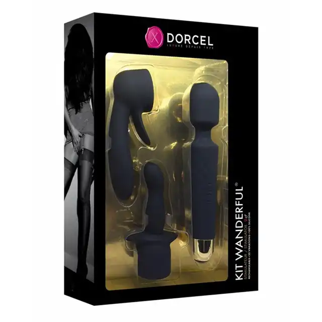 Dorcel - Kit Wanderful Stimulator. Magiczna różdżka z nakładkami!