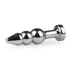 Easy Toys - Metal Butt Plug Triple. Potrójnie profilowana zatyczka z kryształkiem