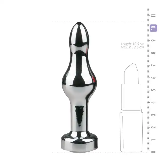 Easy Toys - Metal Butt Plug Double. Profilowana wtyczka z krysztalkiem