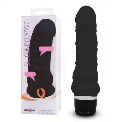 Seven Creations - Mini Silicone Classic Black. Silikonowy wibrator w kolorze czarnym. 