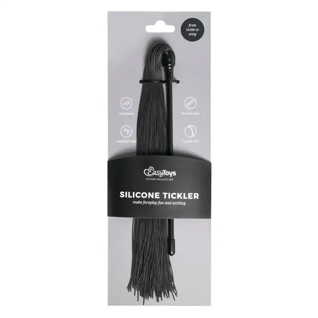 Easy Toys - Silicone Tickler Black. Silikonowy bat. Delikatny. 