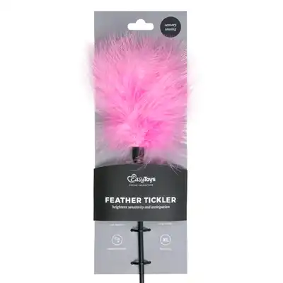 Easy Toys - Feather Tickler Pink Long. Piórko z długą rączką. 