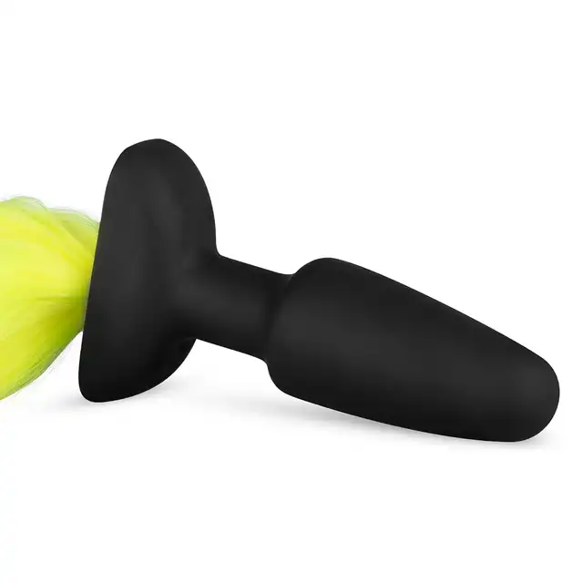 Easy Toys - Pony Anal Plug Yellow. Wtyczka analna z ogonem kucyka. 
