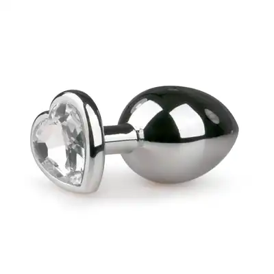 Easy Toys - Metal Butt Plug. Wtyczka analna z kryształkiem w kształcie serca. 