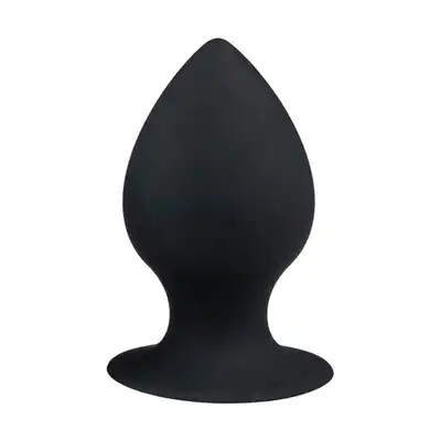 Easy Toys - Round Butt Plug Black M. Wtyczka analna z przyssawką!