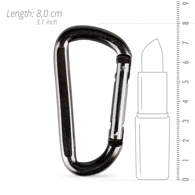 Easy Toys - Carabiner Clip. Metalowe zapięcie. Ciemnoszare.