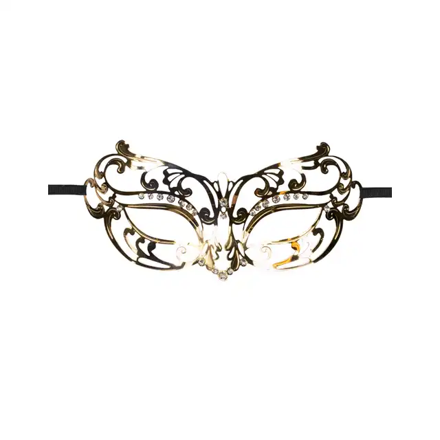 Easy Toys - Metal Open Gold. Metalowa maska z diamencikami.