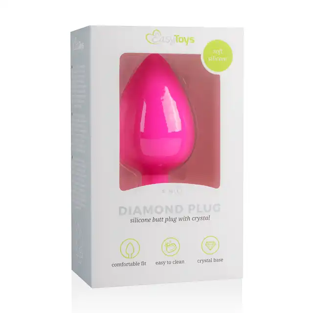 Easy Toys - Diamond Plug Pink. Różowa wtyczka analna z kryształkiem.