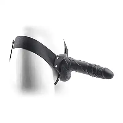 Real Rapture - Strap-on Natural Living. Czarny strap-on z wibracjami. 