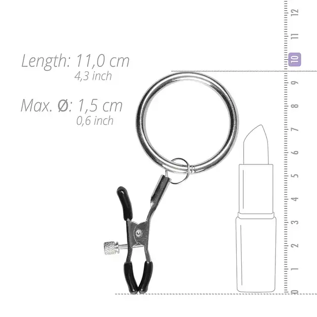 Easy Toys - Nipple Clamps. Klamerki na sutki z metalowymi ringami. 