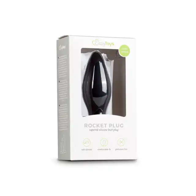 Easy Toys - Rocked Plug Medium Black. Silikonowa wtyczka analna. 