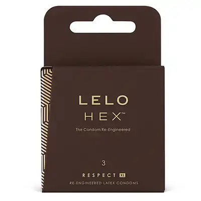 Lelo - Hex Condoms Respect XL 3 Pack. Prezerwatywy powiększane 58 mm