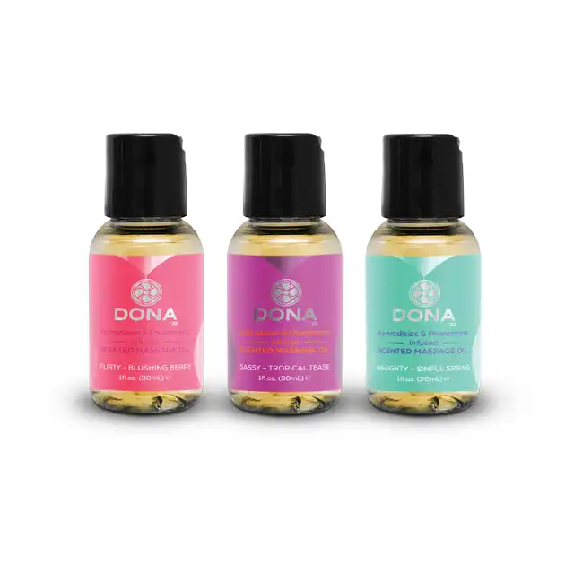 Dona - Massage Gift Set Scented 3x30 ml. Zestaw 3 zapachowych olejków do masażu. 