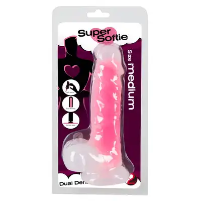 Super Softie - Dildo Medium Pink Silicone. Różowe dildo z przyssawką