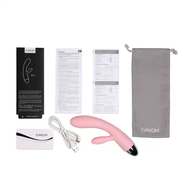 Svakom - Alice Rabbit Vibrator Pale Pink. Silikonowy wibrator. Jasnoróżowy.
