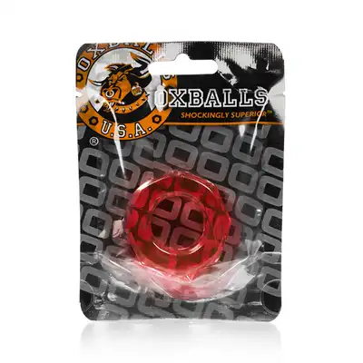 Oxballs - Humbballs Ruby. Czerwony, oktagonalny, efektowny, mocny ring na penisa do poprawy erekcji lub do rozciągania jąder.