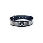 Fetish Boss Series - Colar With Crystals 3cm Silver. Obroża z kryształkami. 