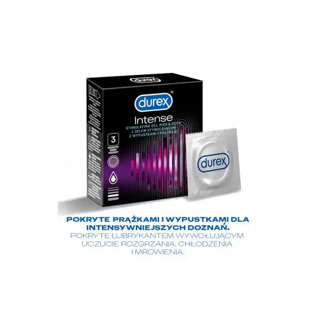 Prezerwatywy Durex Intense Orgasmic 3 szt. Prezerwatywy stymulujące