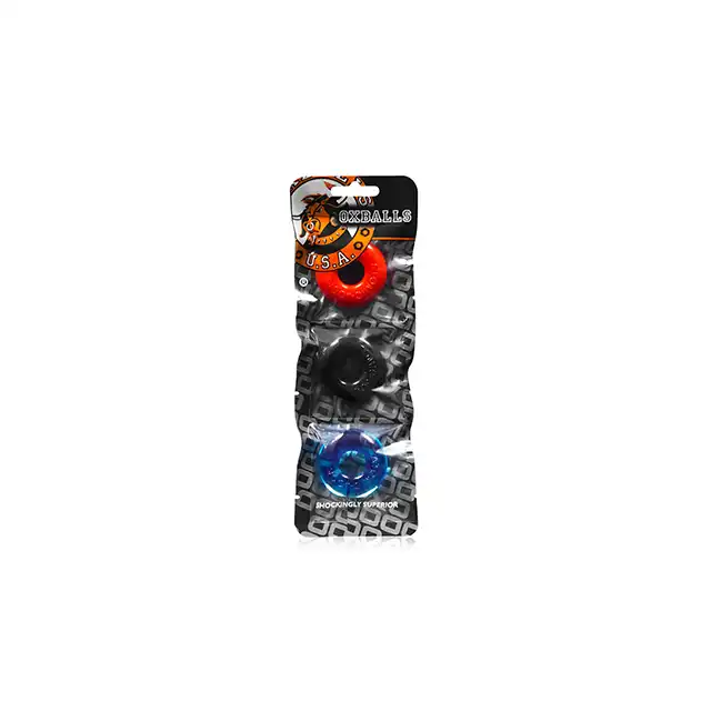Oxballs - 3 Do-nut Rings. Zestaw 3 elastycznych ringów na penisa 