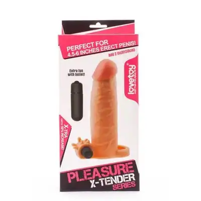 Lovetoy - Pleasure X-Tender Vibro + 5 cm. Nakładna na penisa z wibracjami.
