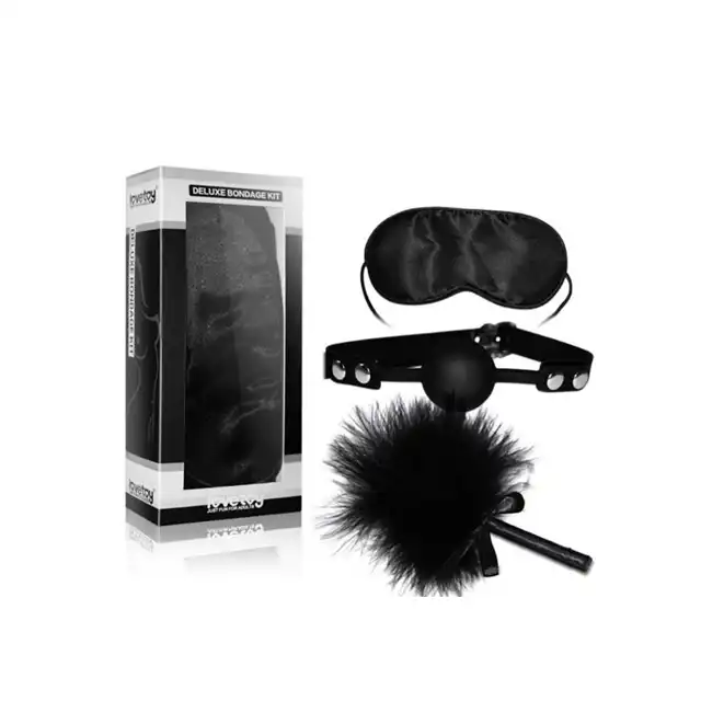 Lovetoy - Deluxe Bondage Kit. Zestaw z kneblem, piórkiem oraz maską