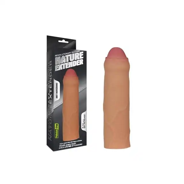 Lovetoy - Revolutionaty Silicone Nature Extender. Nakładka na penisa +2,5 cm. Naturalistyczna. 