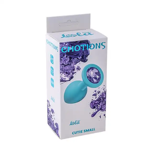 Emotions Cutie Small Turquoise Purple Crystal. Silikonowa wtyczka analna z kryształkiem.