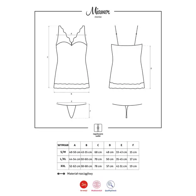 OBSESSIVE- Miamor koszulka i stringi kolor: bordowy L/XL