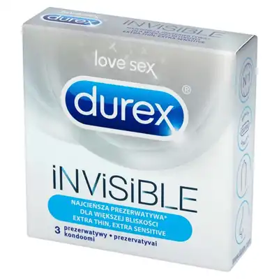 Durex - Invisible 3 szt. Super cienkie i delikatne