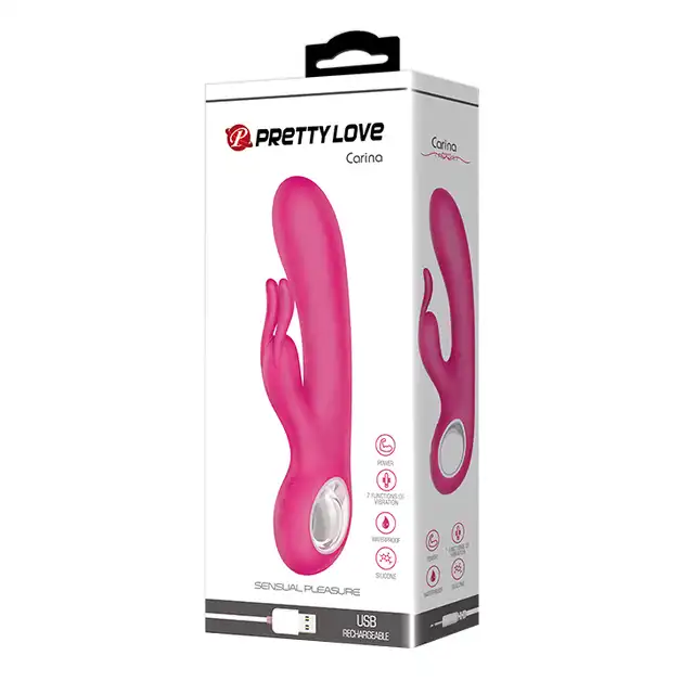 Pretty Love - Carina Pink. Silikonowy wibrator ze stymulatorem łechtaczki. 