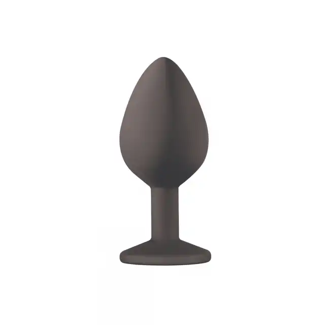 Emotions Cutie Medium Black Crystal. Silikonowa wtyczka analna z kryształkiem. 