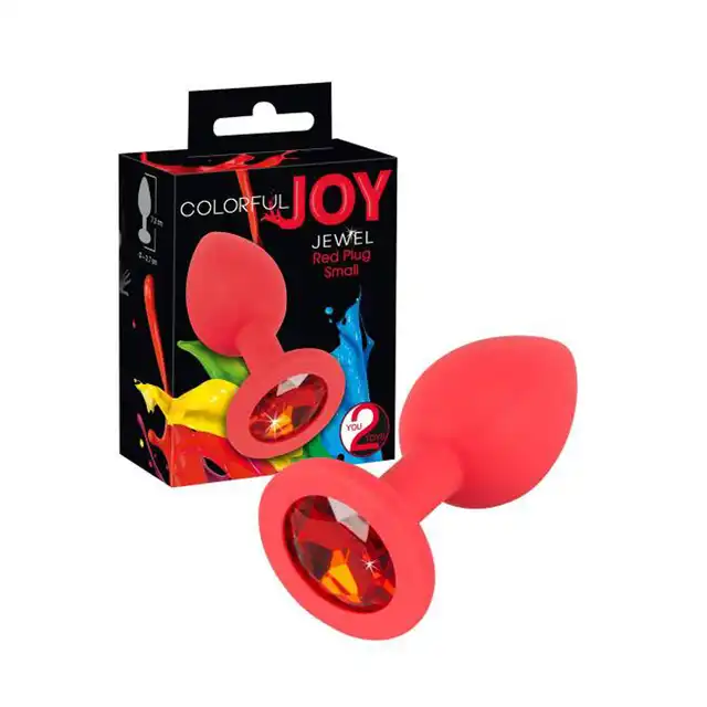 Colorful Joy Jewel R Red Crystal. Silikonowa wtyczka analna z kryształkiem. 
