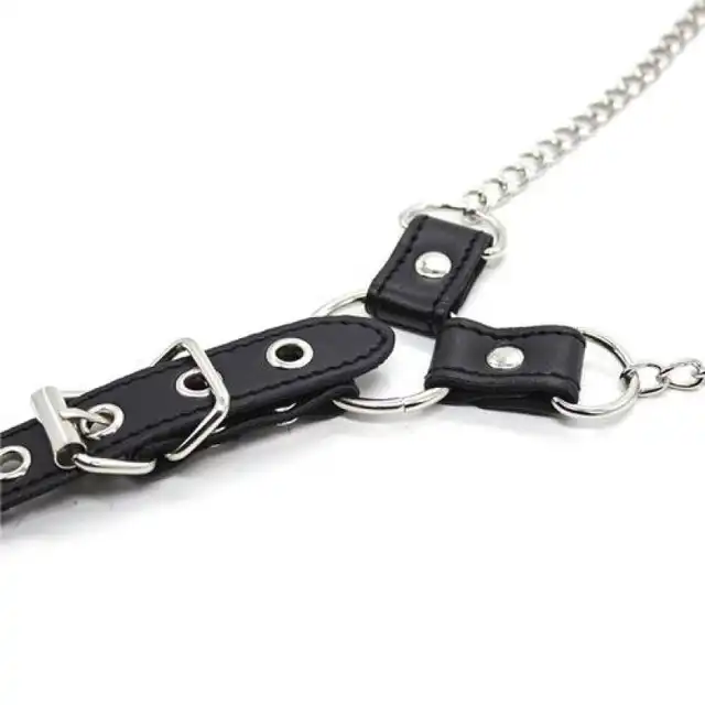Toyz4Lovers - Penitence Man Nipples Clamps Black. Uprząż z klamerkami na sutki i ringiem