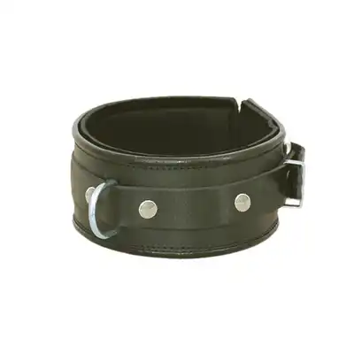 Leder - Obroża z miękkiej skóry wzmocniona nitami. Szeroka na 6 cm