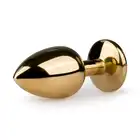 Easy Toys - Metal Butt Plug No.1 Gold/Purple. Wtyczka analna z kryształkiem