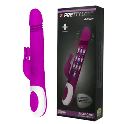 Pretty Love - Adrian. Silikonowy wibrator ze stymulującymi kuleczkami i ruchem posuwistym!