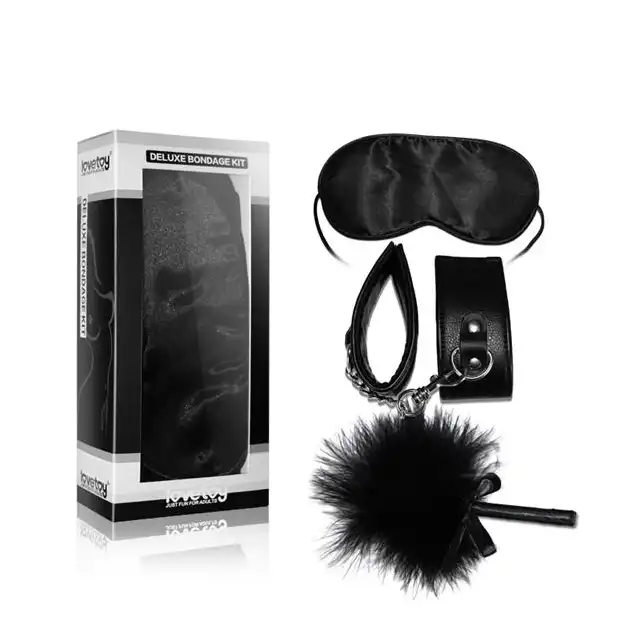 Lovetoy - Deluxe Bondage Kit. Zestaw z maską, piórkiem oraz kajdankami