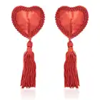 Toyz4Lovers - Heart Nipples Tassels Red. Czerwone nasutniki z frędzlami. 