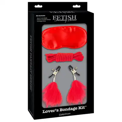 Fetish Fantasy - Lovers Bondage Kit Red. 3 częściowy zestaw BDSM