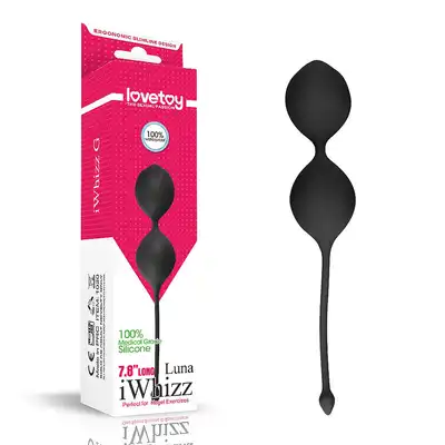 LoveToy - Iwhizz Luna. Czarne kulki gejszy. Silikon 
