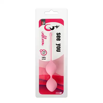 DreamToys - See You In Bloom Duo Balls 29 mm. Silikonowe kulki gejszy. Jasnoróżowe. 