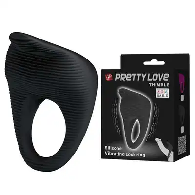 Pretty Love - Thimble. Ring wibrujący z języczkiem. Silikon.