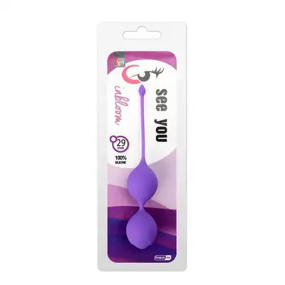 DreamToys - See You In Bloom Duo Balls 29 mm. Silikonowe kulki gejszy. Fiolet. 