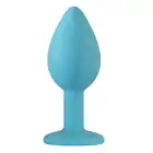 Emotions Cutie Small Turquoise Pink Crystal. Silikonowa zatyczka analna z kryształkiem.