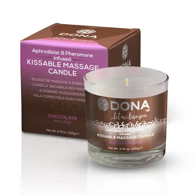 Dona - Kissable Massage Candle Chocolate. Świeca do masażu o zapachu czekolady.