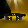 Toyz4Lovers - Easy Belt Ring Gag Black. Czarny otwarty knebel. Możliwość regulacji. 
