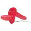 Bad Kitty - Double Strap-On Red. Czerwony podwójny strapon z wibracjami